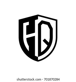 Initial two letter logo shield vector black