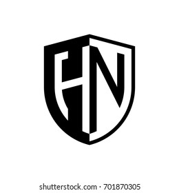 Initial two letter logo shield vector black