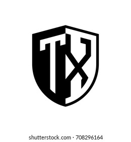 Initial two letter logo shield vector black