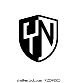 Initial two letter logo shield vector black