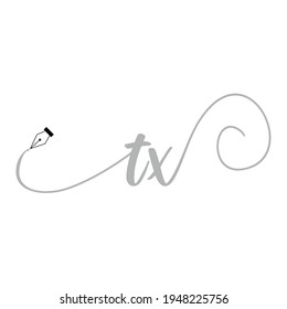 Initial TX logo handwriting business illustration fashion simple