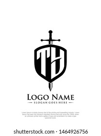 initial TY letter with shield style logo template vector