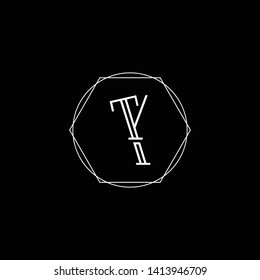 Initial TY YT Y T letter logo design in black background