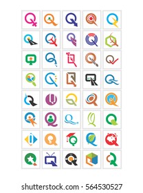 initial typography alphabet font typeset logotype image vector icon set