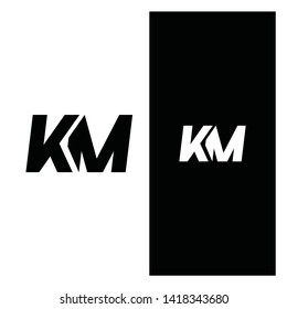Initial Typography KM techno lettering logo icon, unique concept for your company or personal brand, Vector