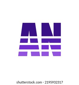 Initial Typography Letter AN Logo Design Template Design with Creative, Modern Gradient Style