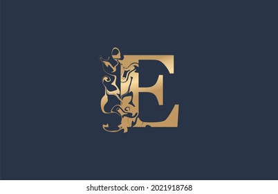 Initial Typography Linked Artistic Marble Paint Gold Shape Logo