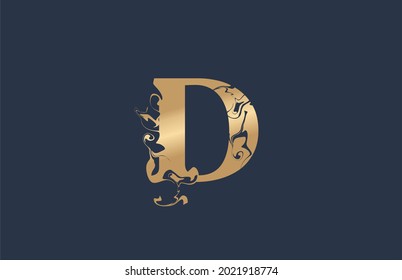 Initial Typography Linked Artistic Marble Paint Gold Shape Logo