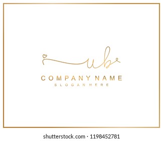 Initial U B handwriting logo template vector