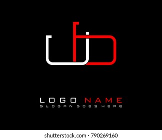 Initial U & B minimalist logo template vector