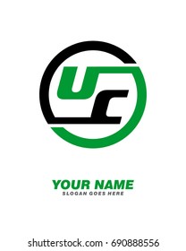 Initial U C circle logo template vector