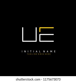 Initial U E minimalist modern logo identity vector