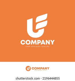 Initial U F Elegant Logo Design, Initial Signature Creative Template