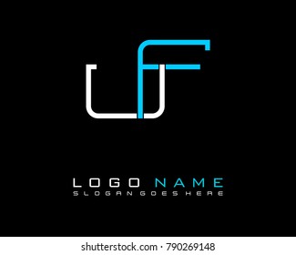 Initial U & F minimalist logo template vector
