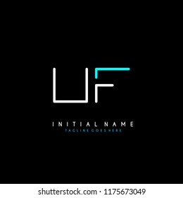 Initial U F minimalist modern logo identity vector