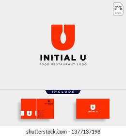 initial u food equipment simple logo template vector icon abstract