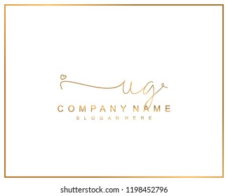 Initial U G handwriting logo template vector