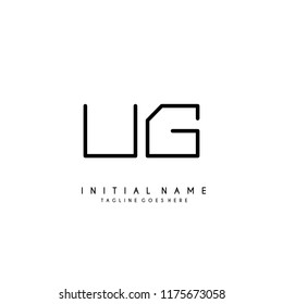 Initial U G minimalist modern logo identity vector