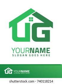 Initial U & G real estate logo template vector