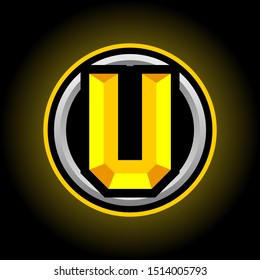Initial U Gaming  Esport Logo Design Template Inspiration,