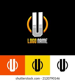 Initial U Gaming Logo Design Template Inspiration, Vector Illustration.
