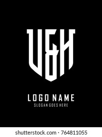 Initial U & H abstract shield logo template vector