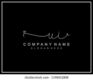Initial U I handwriting logo template vector