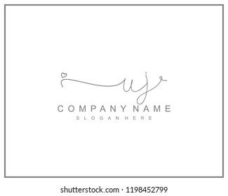 Initial U J handwriting logo template vector