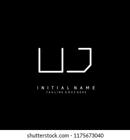 Initial U J minimalist modern logo identity vector