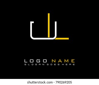 Initial U & L minimalist logo template vector