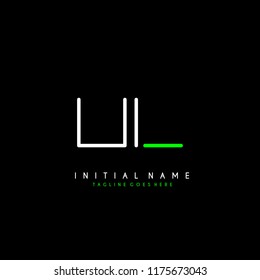 Initial U L minimalist modern logo identity vector