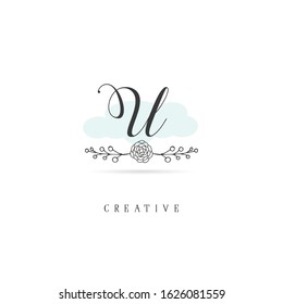 Initial U Letter Handrawn logo vector. Design Template Illustration