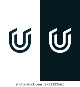 Logotipo inicial de letra U com Vetor de modelo de vetor de tipografia empresarial moderno criativo.