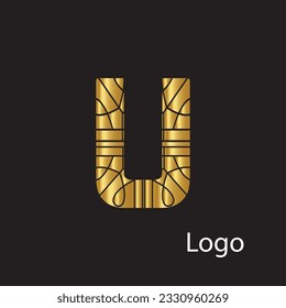Letra inicial U de lujo belleza florece con el logo de un monograma ornamental Swoosh Letter Design para la identidad empresarial y de la empresa. Logo de Water Wave U con moderno diseño
