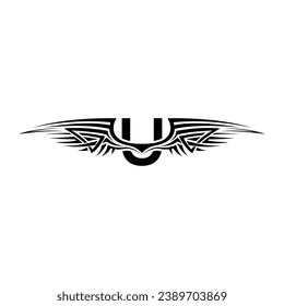 Initial U letter wings logo