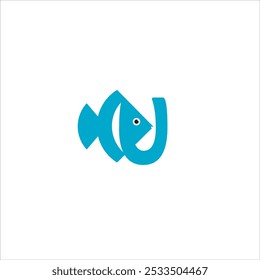 The initial U logo with a fish is blue and has a white background