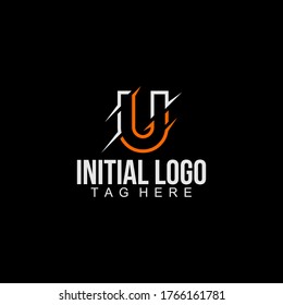 initial U logo font Thorns - Logo Design Template