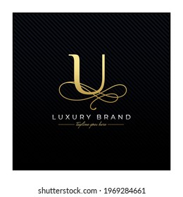 Initial U Luxury Letter Logo Design , Elegance Wedding Initial Monogram
