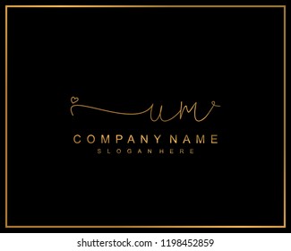 Initial U M handwriting logo template vector