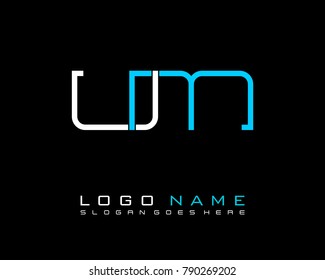 Initial U & M minimalist logo template vector