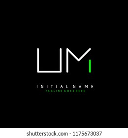 Initial U M minimalist modern logo identity vector