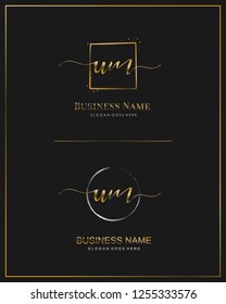 Initial U M UM handwriting logo vector. Letter handwritten logo template.