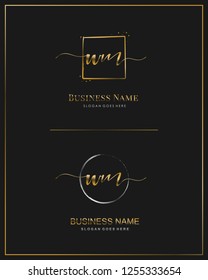 Initial U M UM handwriting logo vector. Letter handwritten logo template.