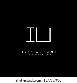 Initial I U minimalist modern logo identity vector