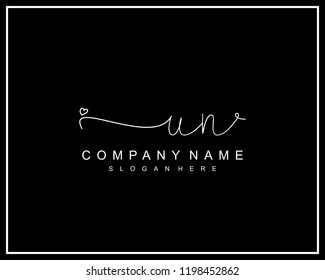 Initial U N handwriting logo template vector