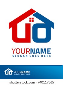 Initial U & O real estate logo template vector