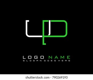 Initial U & P minimalist logo template vector
