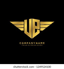 Initial U P wing logo template vector