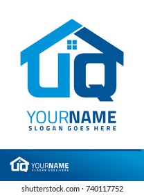 Initial U & Q real estate logo template vector
