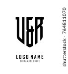 Initial U & R abstract shield logo template vector